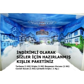 Kışlık Paket (Tarhana-Erişte-Beypazarı Kurusu-Cevizli Sucuk-Çorbalık Erişte ( 1er kg lık )